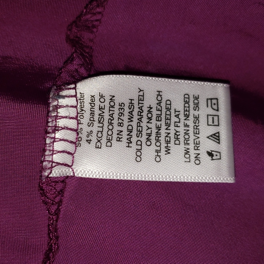 Susan Graver Purple Floral Scoop Neck 3/4 Sleeve Blouse Large - Picture 7 of 9